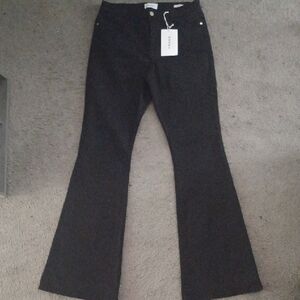 Frame Denim Classic Black Jeans, Le High Flare, 32
